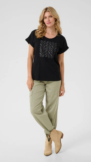 CRRIGA T-SHIRT "BLACK GLITTER STRIPE"