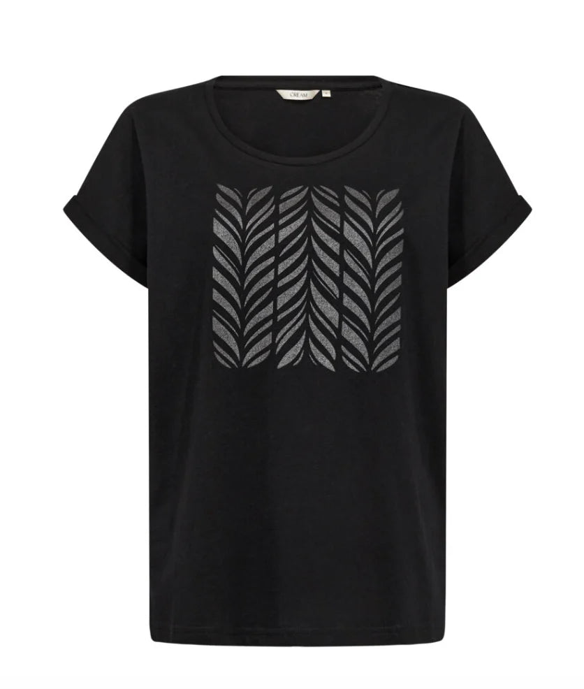 CRRIGA T-SHIRT "BLACK GLITTER STRIPE"