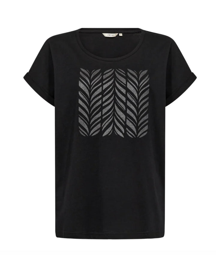 CRRIGA T-SHIRT "BLACK GLITTER STRIPE"