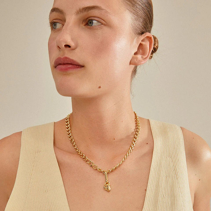 CHARM Recycled Stone Pendant "Gold"