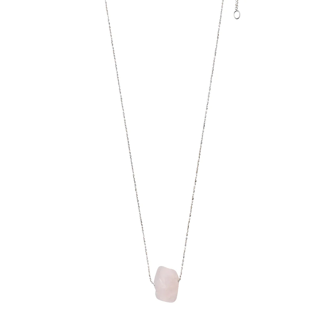 Heart-Only Classic Chakra Rose Quartz Necklace
