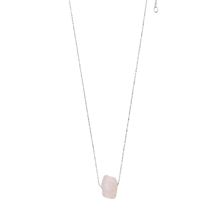 Heart-Only Classic Chakra Rose Quartz Necklace