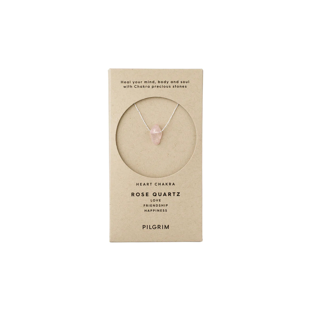 Heart-Only Classic Chakra Rose Quartz Necklace