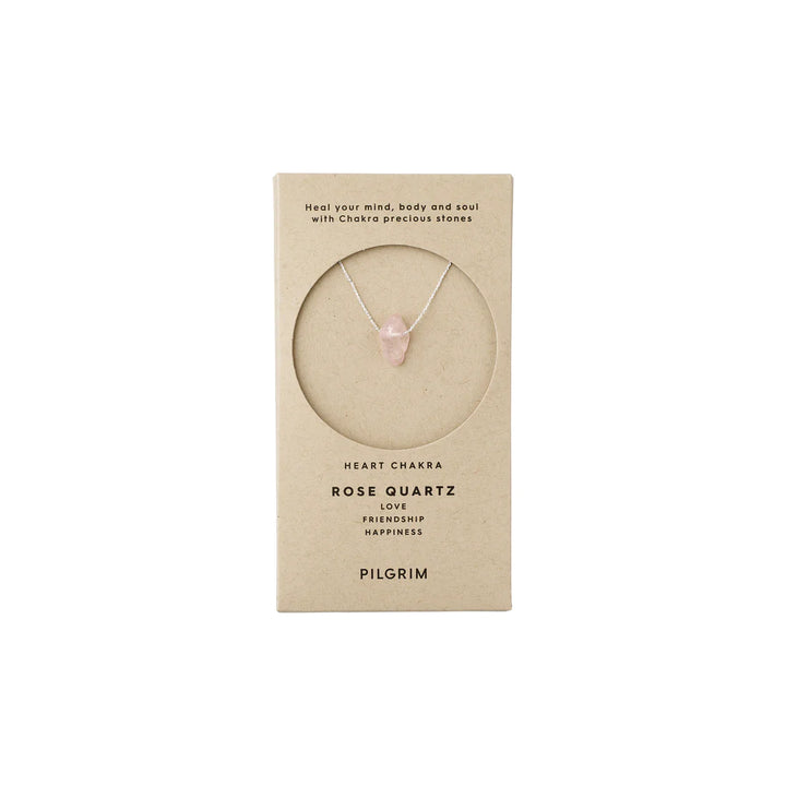 Heart-Only Classic Chakra Rose Quartz Necklace