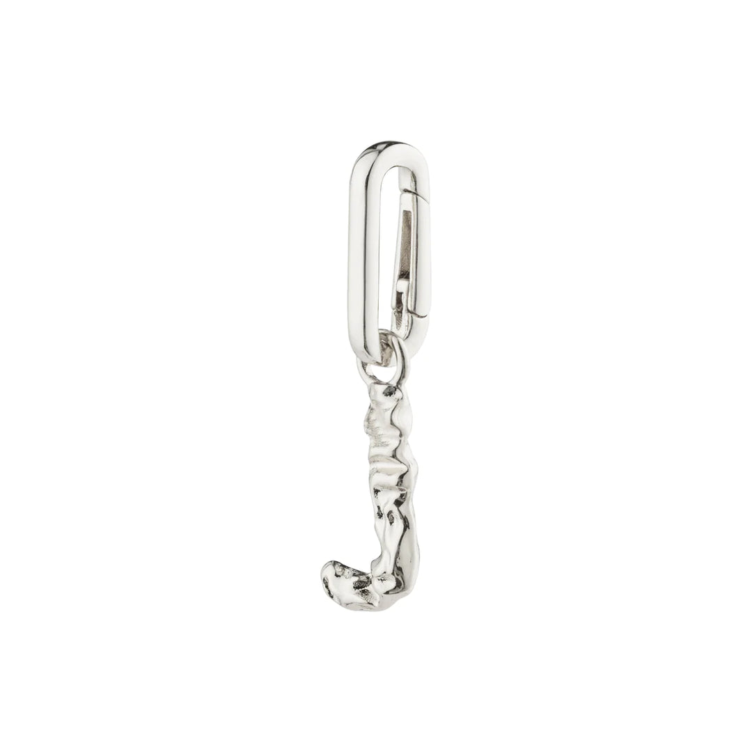 Pilgrim Charm Recycled Pendant J "Silver"