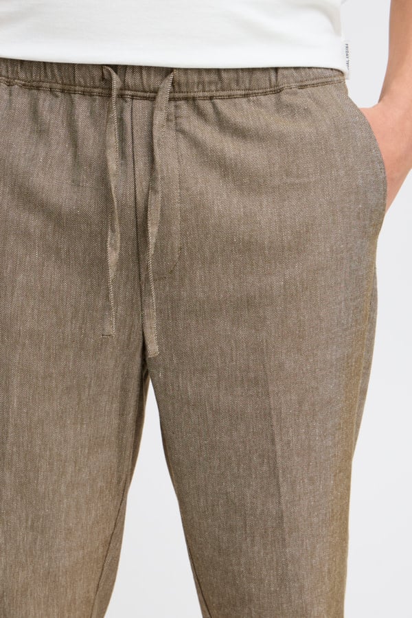 CFPILOU DRAWSTRING LINEN MIX PANTS "KANGAROO"