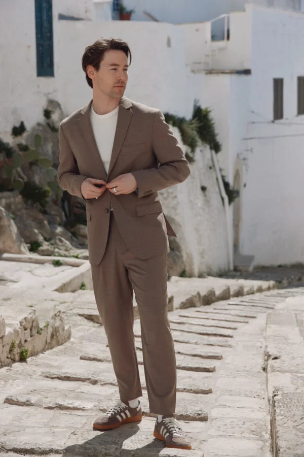 CFPILOU DRAWSTRING LINEN MIX PANTS "KANGAROO"