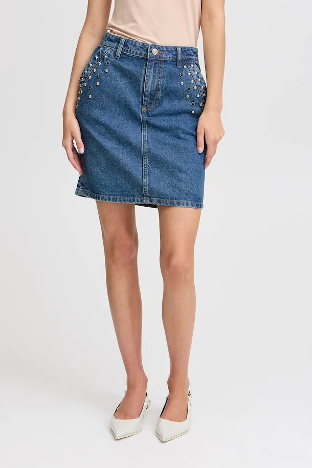 B.YOUNG KAPUCA SKIRT - MID BLUE DENIM