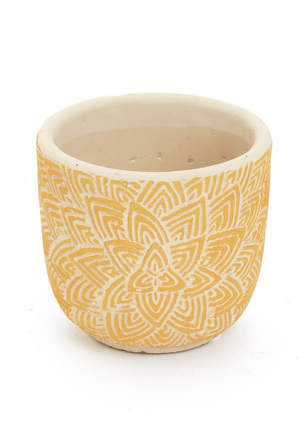 LOTUS PLANTER - YELLOW 4.4''D