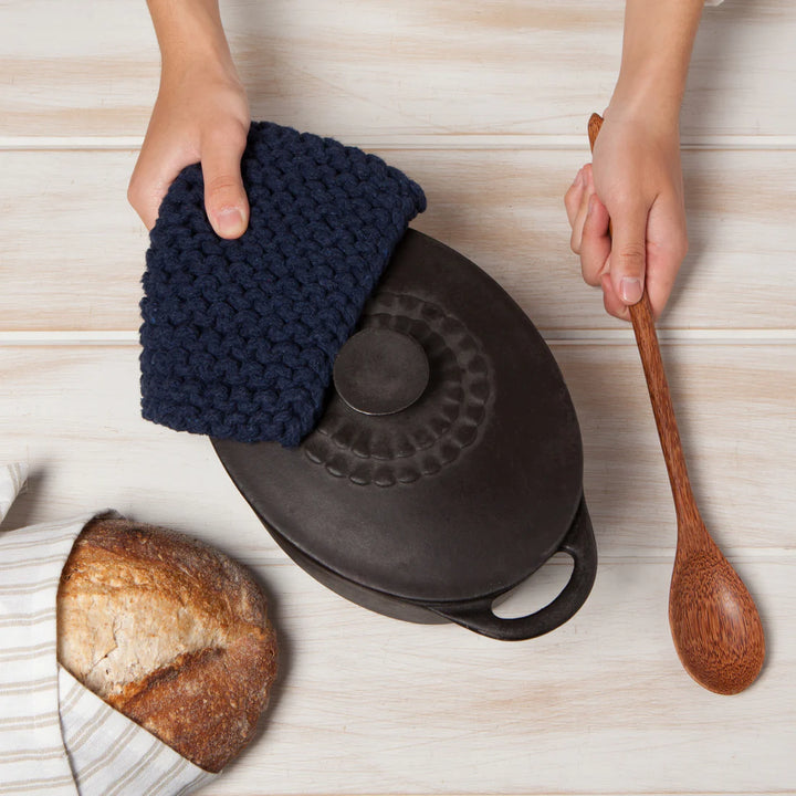 DANICA KNIT POT HOLDER MIDNIGHT BLUE