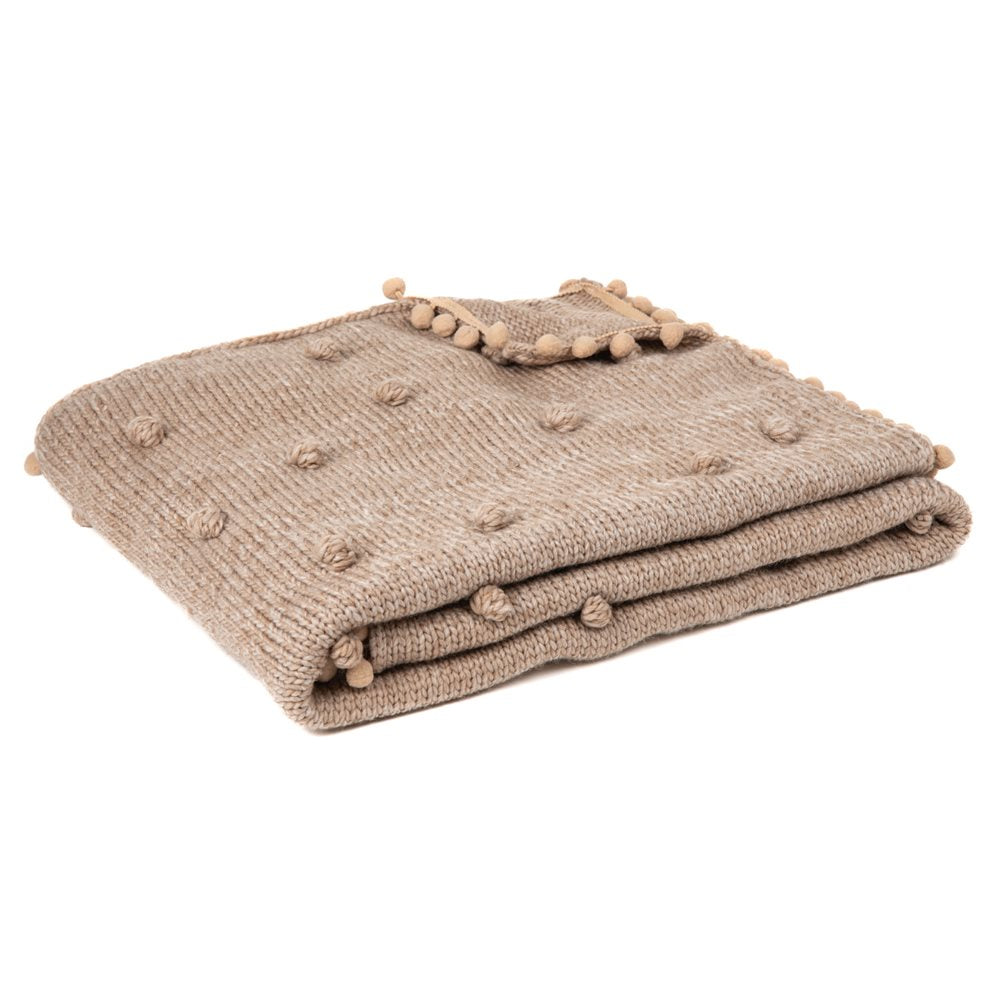 Brunelli Mocaccino Throw With Pompoms