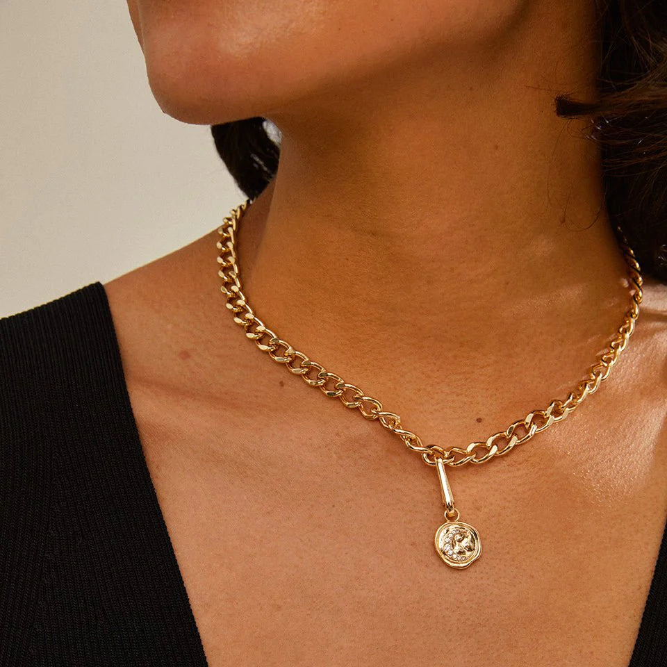 CHARM Recycled Moon Pendant "Gold"