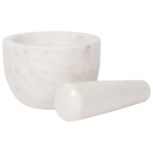 MORTAR AND PESTLE - MARBLE WHITE