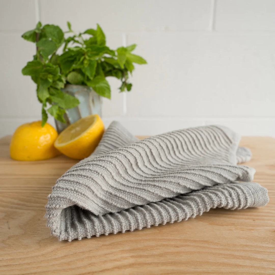 DANICA SET OF 2 RIPPLE DISHCLOTH LONDON GREY