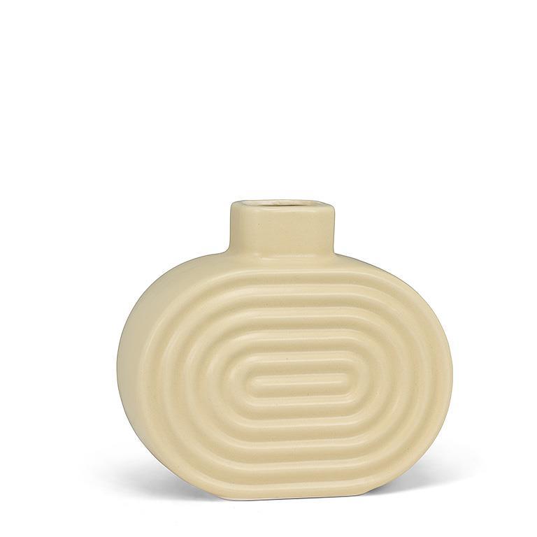 RIDGED SINGLE OVAL VASE
