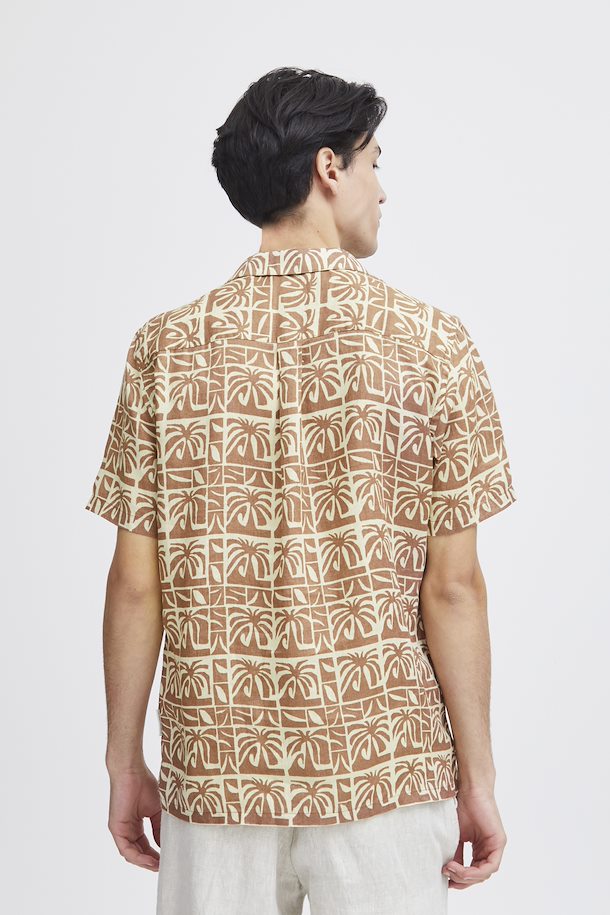 CFANTON SS AOP PALM SHIRT "Beaver Fur"