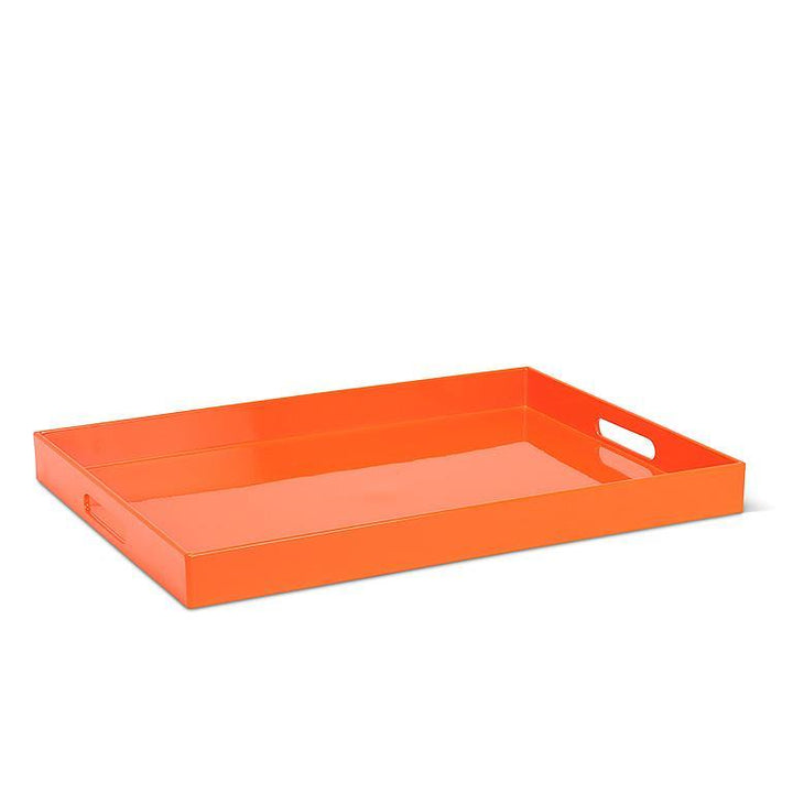GLOSSY RECTANGULAR TRAY - PERSIMMON 14X19''L