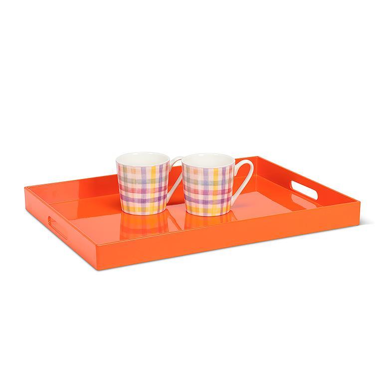 GLOSSY RECTANGULAR TRAY - PERSIMMON 14X19''L