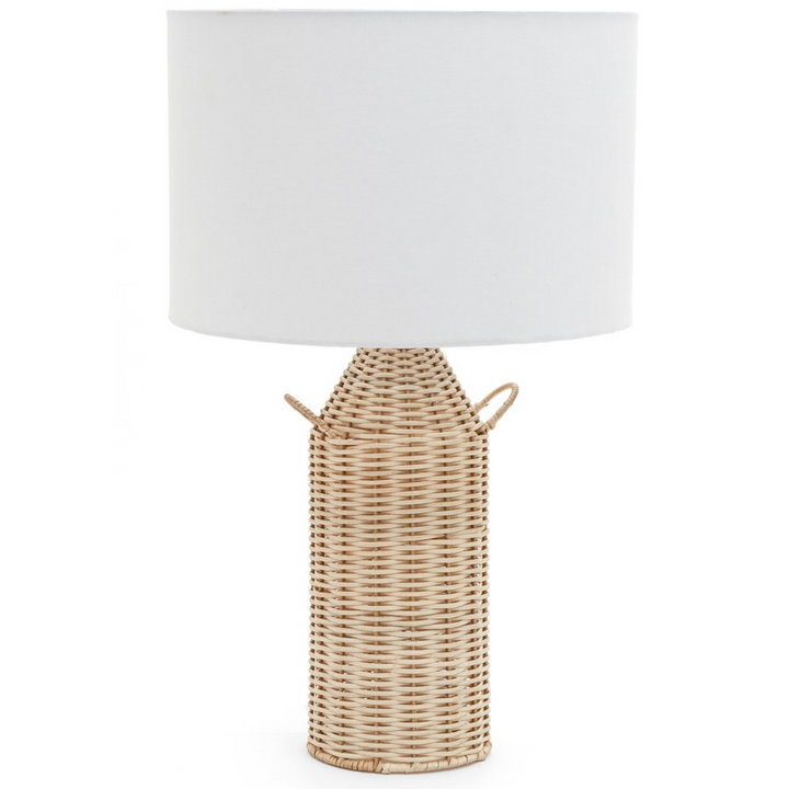 TABLE LAMPE RATT LINEN WHITE