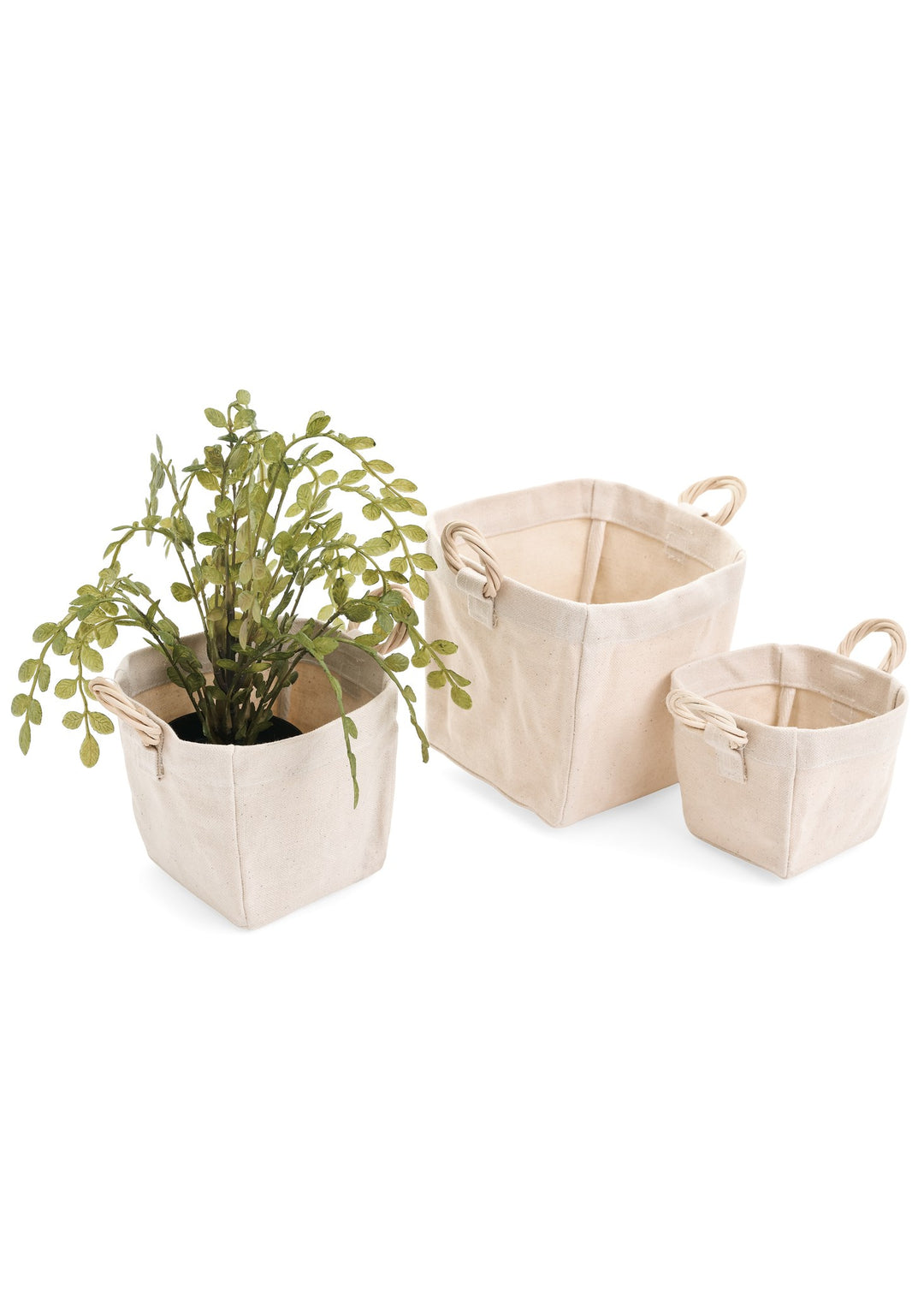 SET OF 3 PLANTERS WITH RAT RING HANDLE
