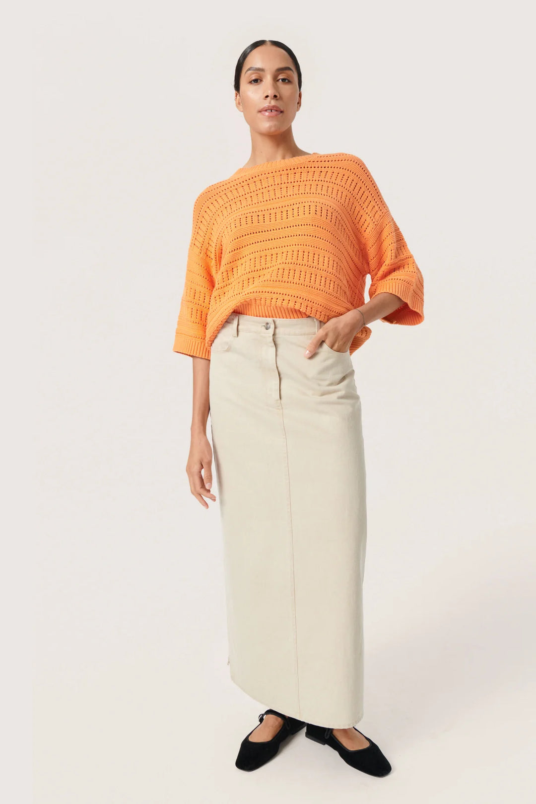 SLRAVA RINNA PULLOVER "Tangerine"
