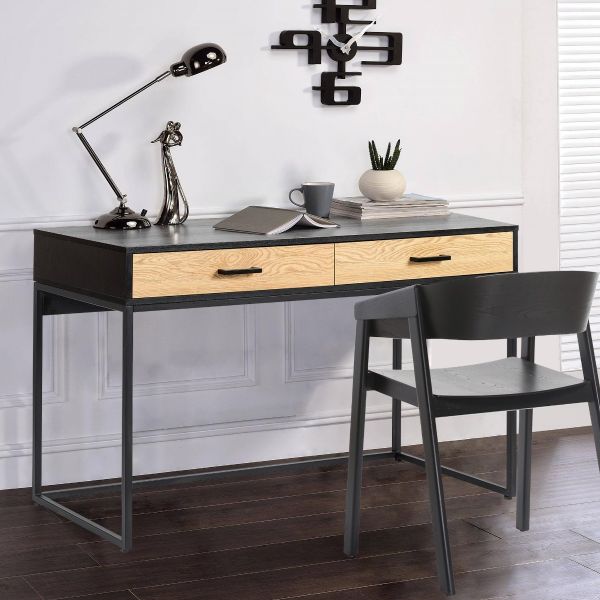 Elite Living Amster Desk Black & Smokey Oak