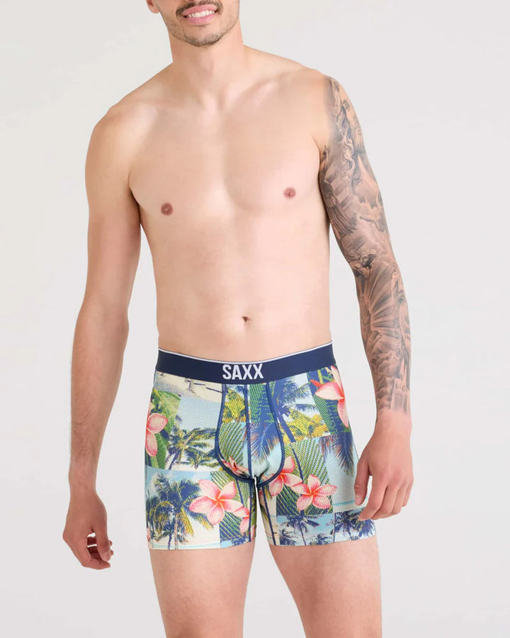 VOLT BREATHABLE MESH BOXER BRIEF 5" "HALFTONE TROPICS-MULTI"