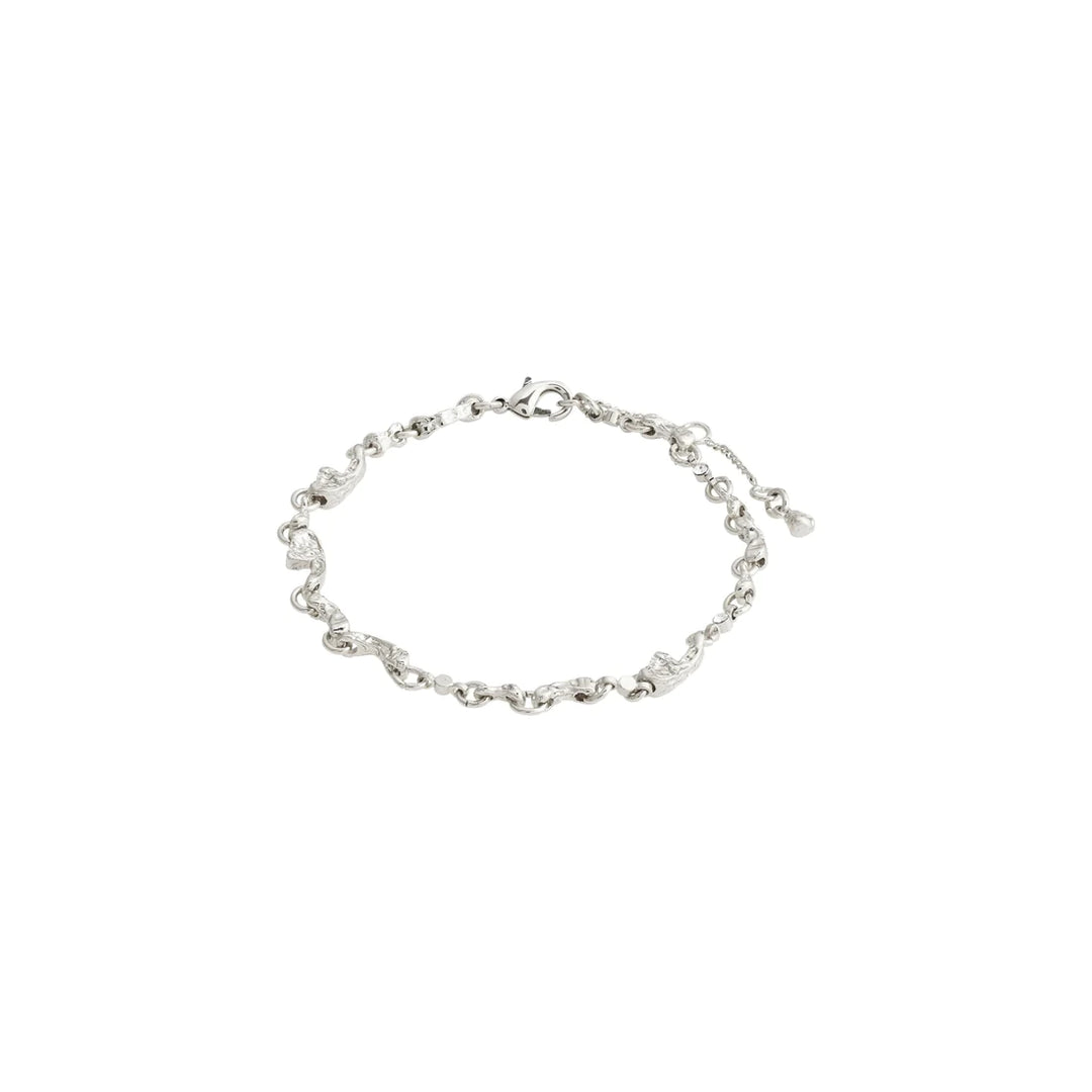 HALLIE Organic Shaped Crystal Bracelet "Silver"