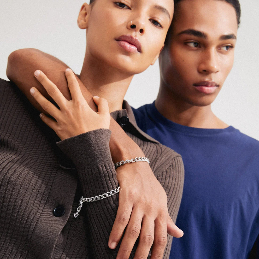 CHARM Recycled Curb Chain Bracelet "Silver"