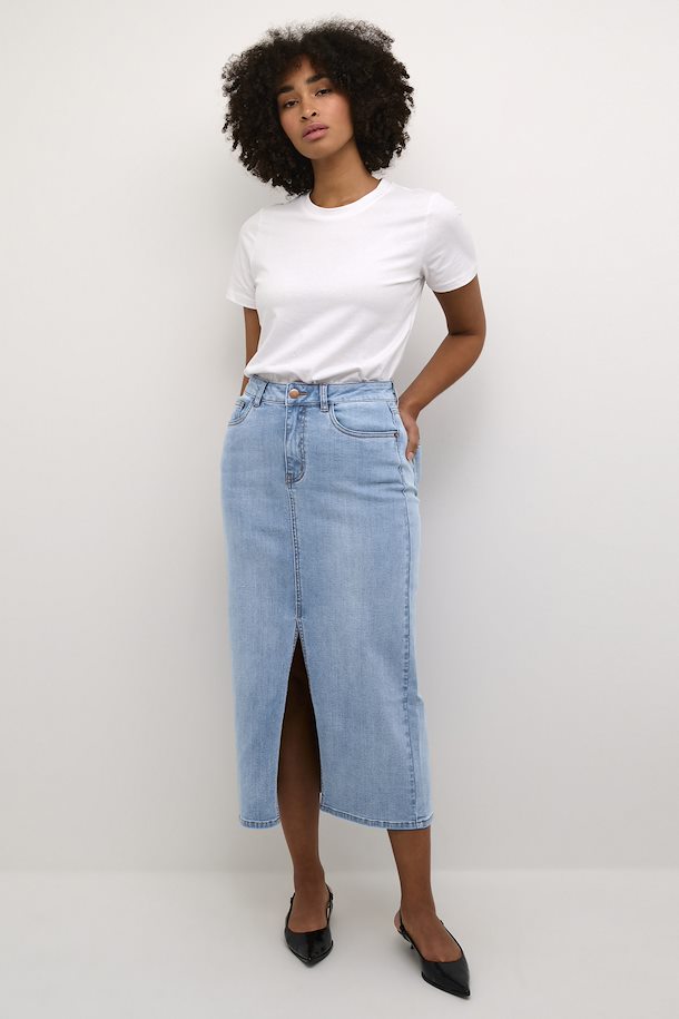 KASINEM DENIM SKIRT "Light Blue Washed Denim"