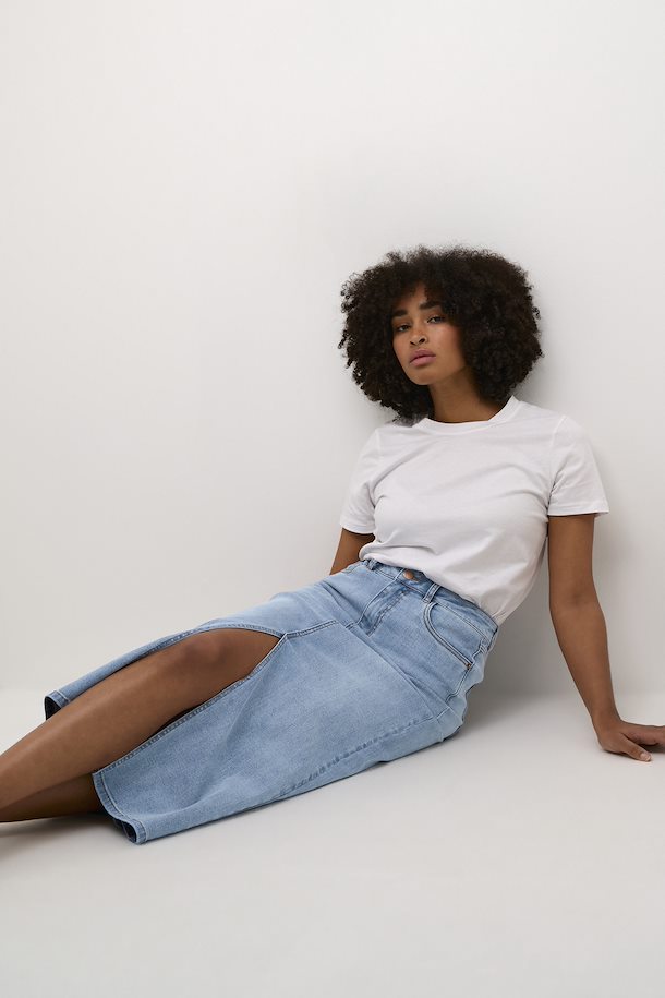 KASINEM DENIM SKIRT "Light Blue Washed Denim"