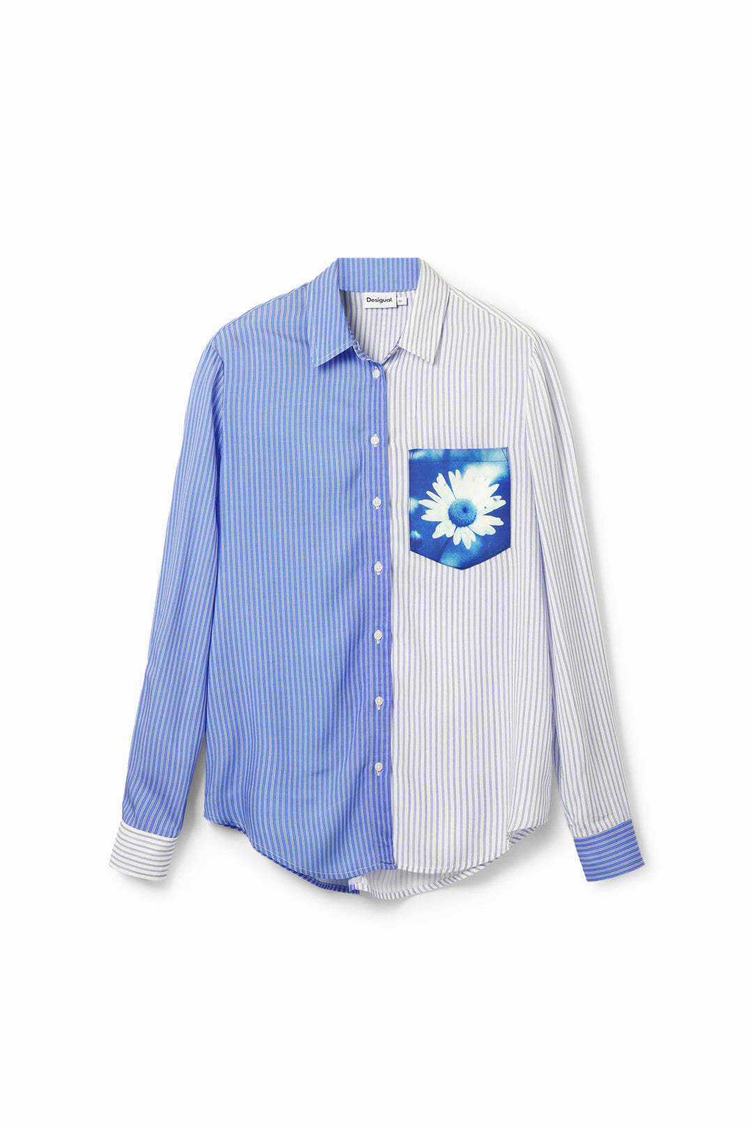 STRIPED PATCHWORK FLOWER SHIRT