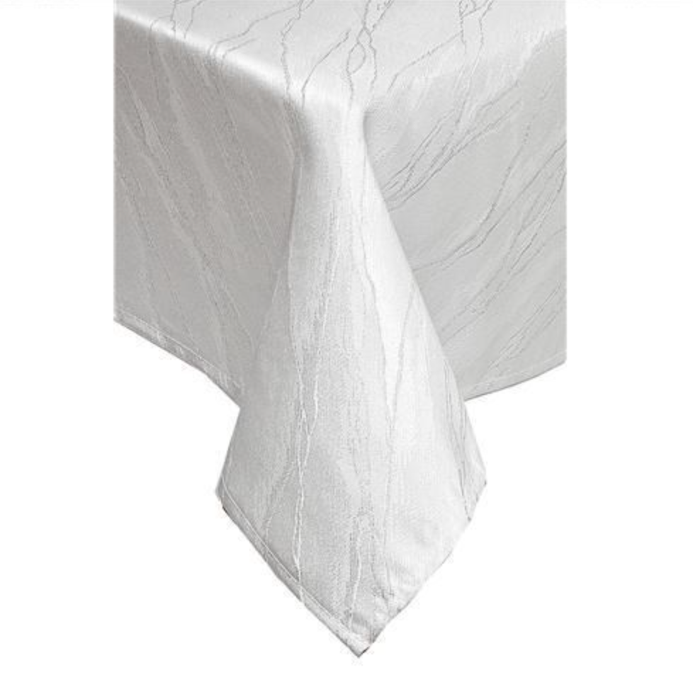 LUREX TABLECLOTH WHITE MARBLE