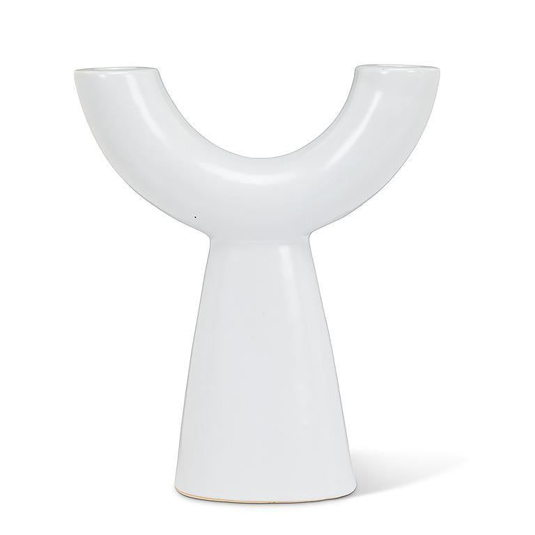 DOUBLE TAPER HOLDER - WHITE