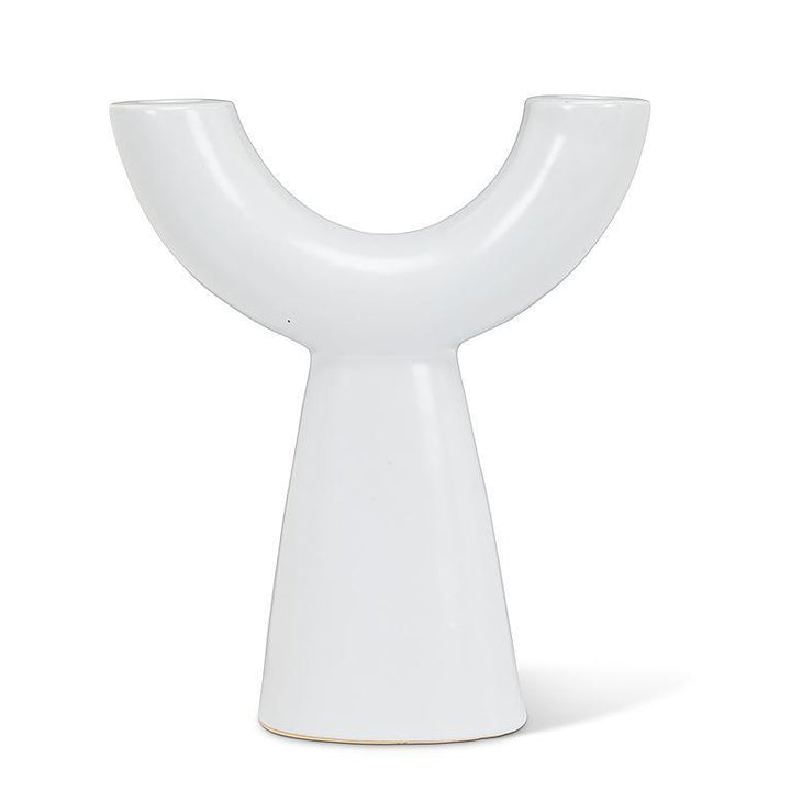 DOUBLE TAPER HOLDER - WHITE