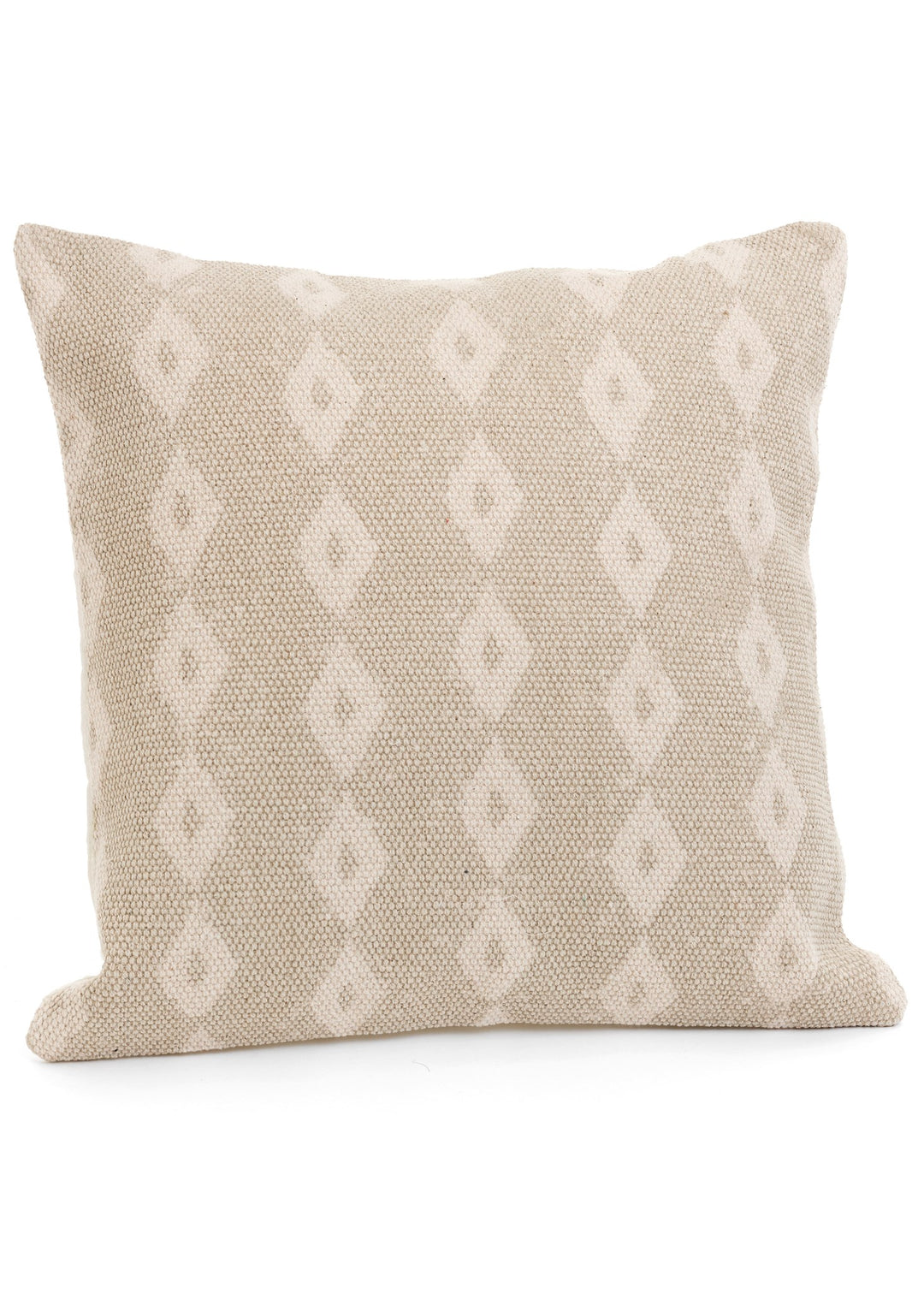 PRINTED COTTON CUSHION - TAUPE 17X17