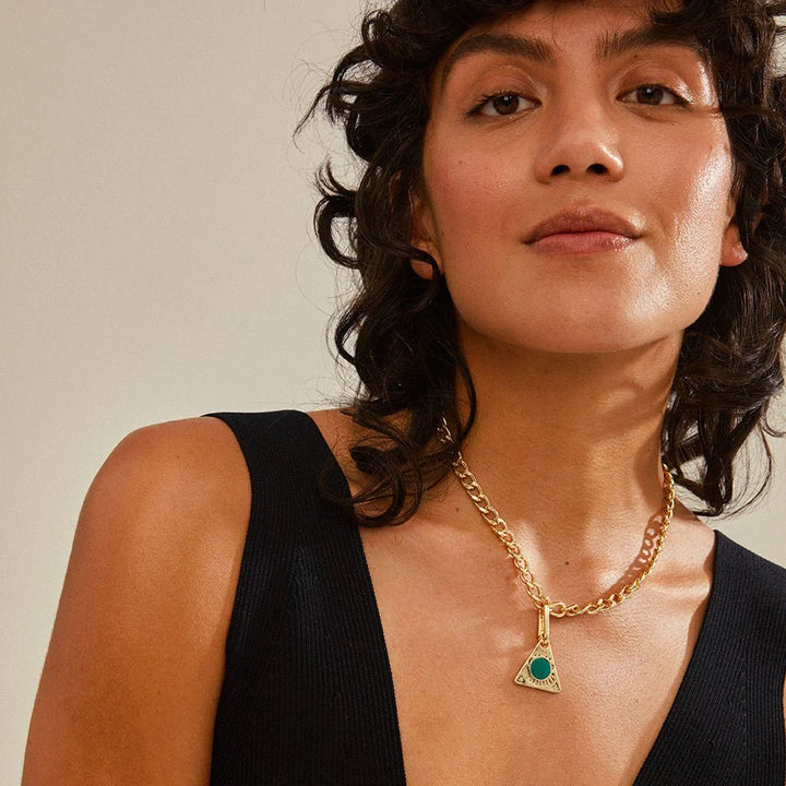 CHARM Recycled Triangle Pendant "Gold"