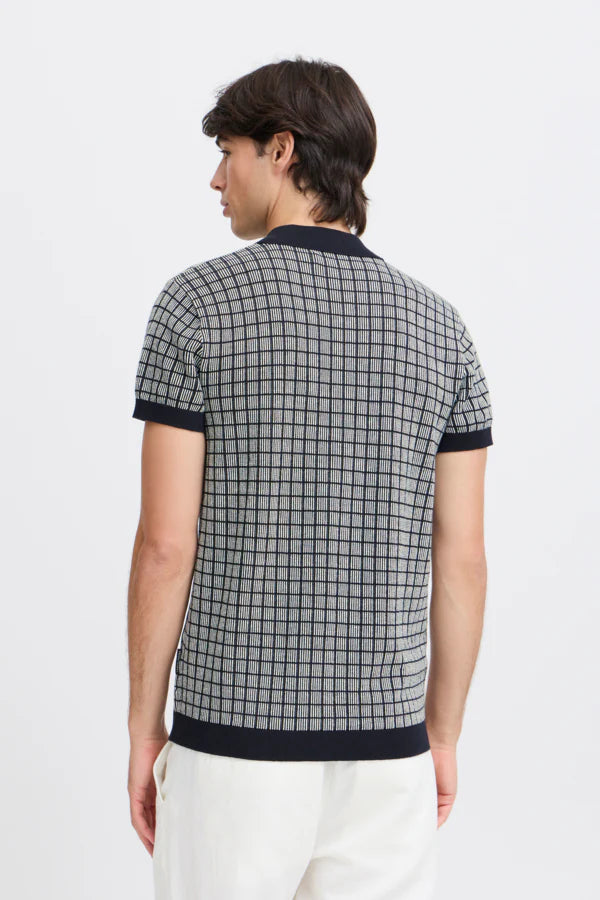 CFWALTER SS GEOMETRIC KNIT POLO "DARK NAVY"