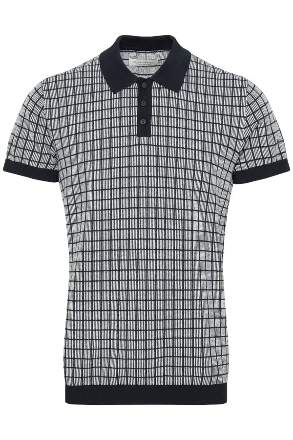 CFWALTER SS GEOMETRIC KNIT POLO "DARK NAVY"