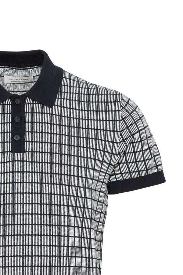 CFWALTER SS GEOMETRIC KNIT POLO "DARK NAVY"