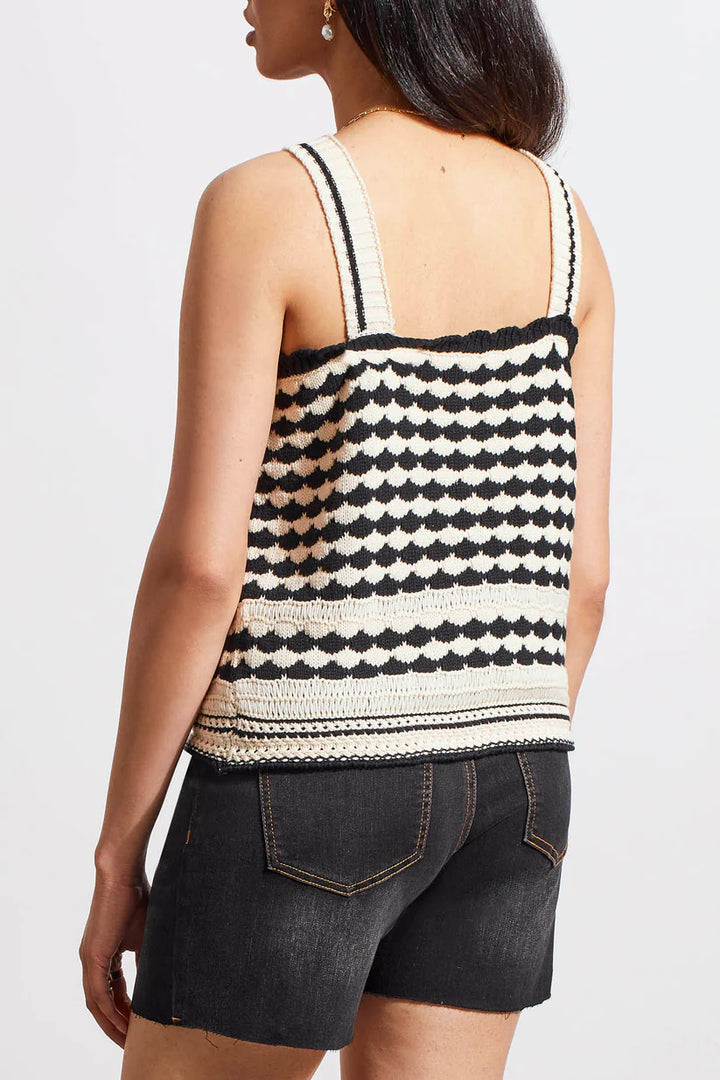 WIDE STRAP CROCHET SWEATER CAMI