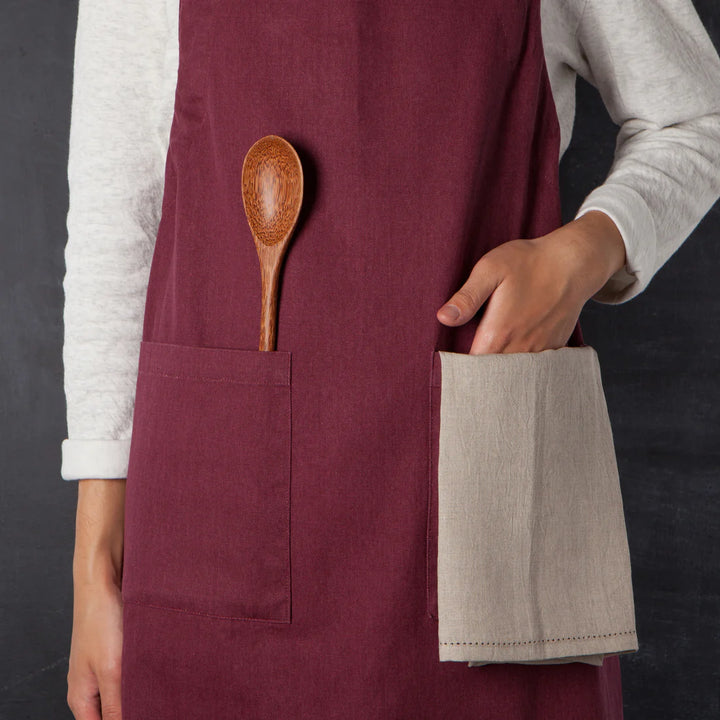 DANICA STONEWASH APRON WINE