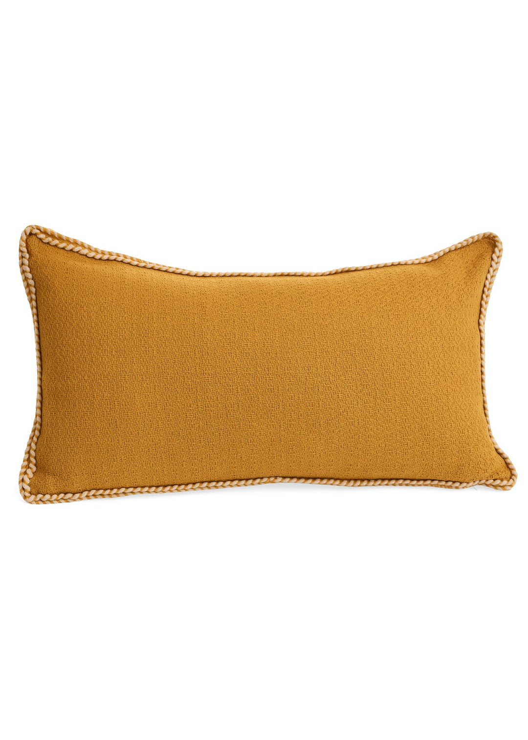 CUSHION W/ STITCH PIPING - COTTON YELLOW 12X22