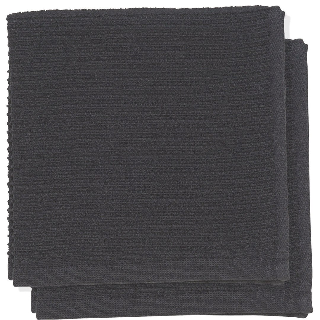 DANICA SET OF 2 RIPPLE DISHCLOTH BLACK