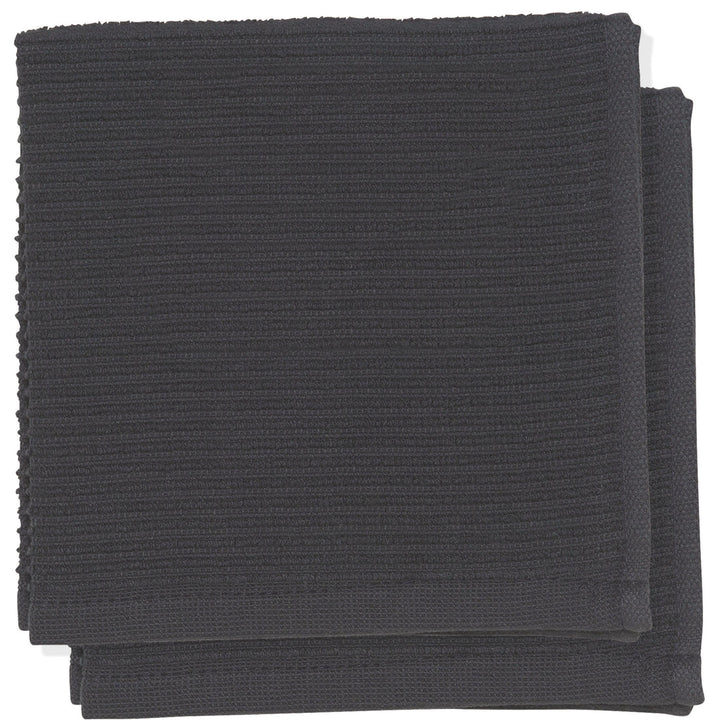 DANICA SET OF 2 RIPPLE DISHCLOTH BLACK