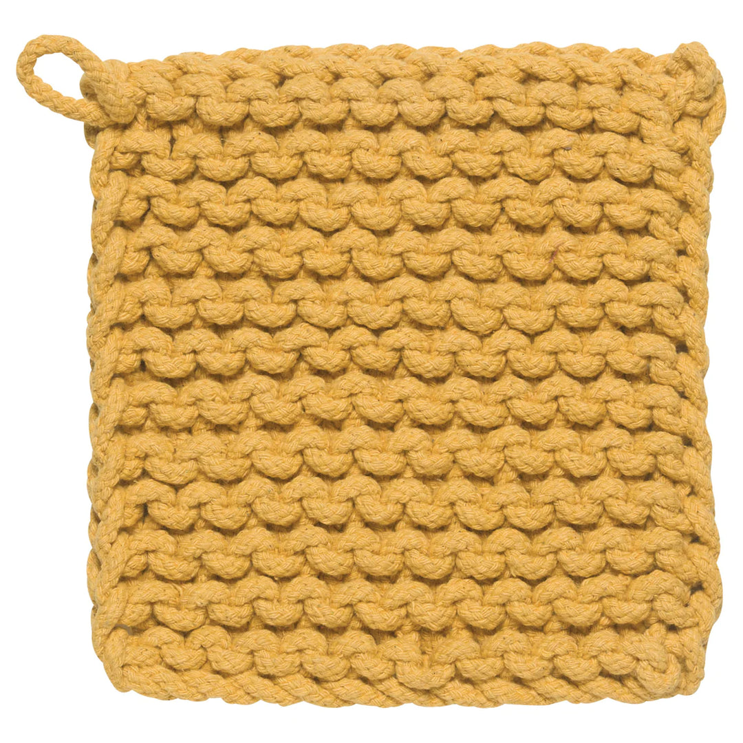 DANICA KNIT POT HOLDER OCHRE