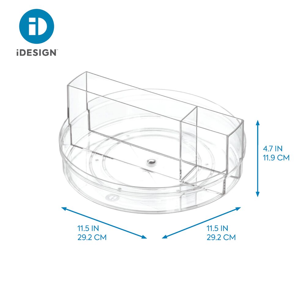 plateau tournant pour vaisselle iDesign Crisp en plastique transparent 100% recyclé
