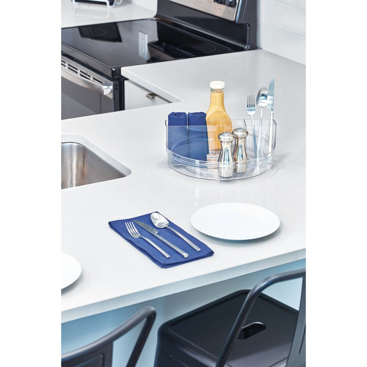 plateau tournant pour vaisselle iDesign Crisp en plastique transparent 100% recyclé