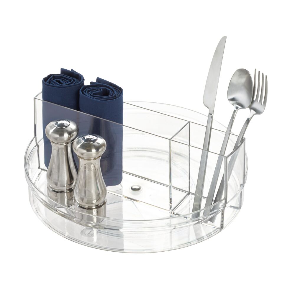 plateau tournant pour vaisselle iDesign Crisp en plastique transparent 100% recyclé