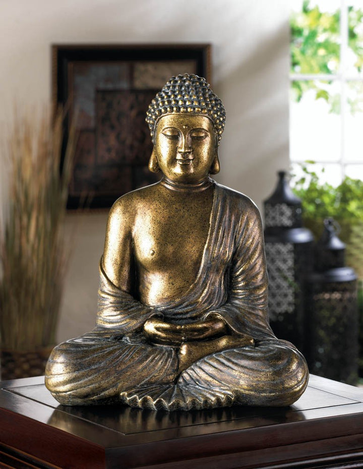 Bouddha Ne rien voir, ne rien dire, ne rien entendre - Mains sur la bouche 12 cm